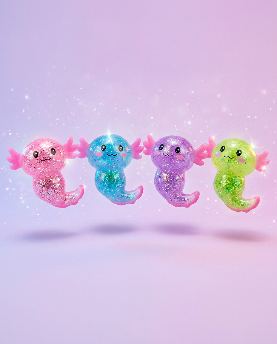 Absolotes, salamandres squishy pailletées